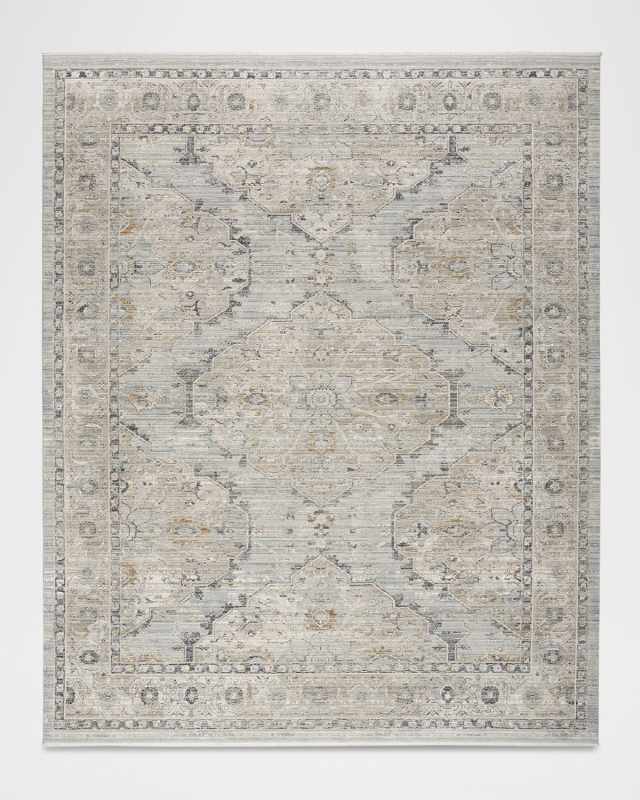 Lynx Light Blue Power-Loomed Rug, 8' x 10'